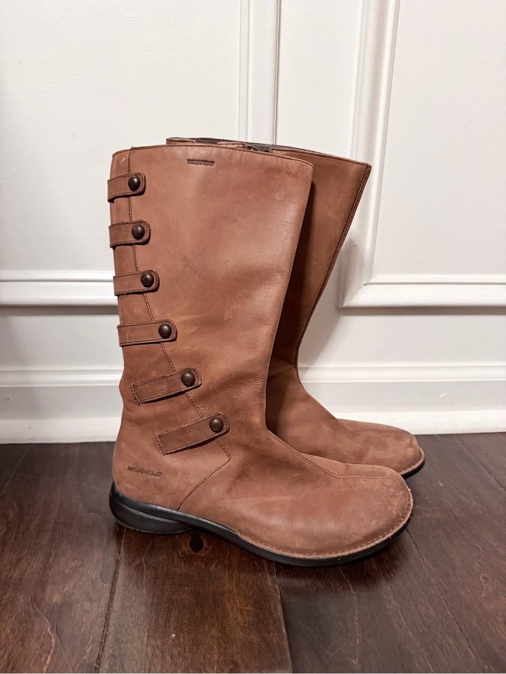 Merrell Tetra Launch Women’s Cherry Brown Waterproof Riding Boots Size 8